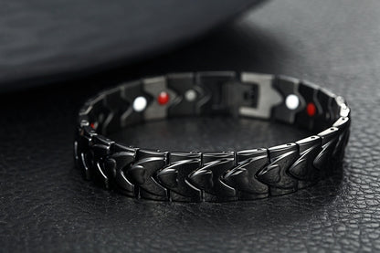 Heart-shaped magnet titanium steel bracelet