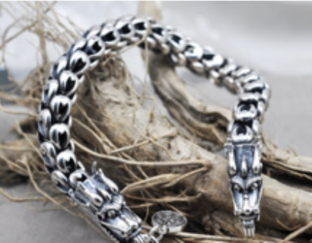 S925 silver bold domineering men's faucet bracelet