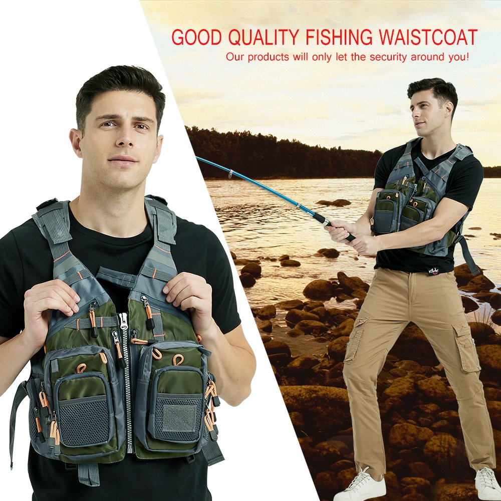 Fishing Outdoor Sport Flying Men Respiratory Jacket Safety Vest Survival Utility Vest