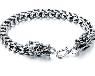 S925 silver bold domineering men's faucet bracelet