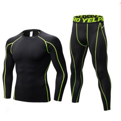 Men's Fitness Running Compression Training Suit Tights Long-sleeved Shirt Pants Leggings Sports Suit Fitness Sportswear