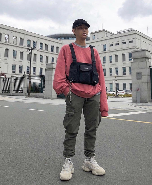 Wild INS net red with the function KANYE WEST upper body tactical eat chicken multi-pocket vest pocket chest bag