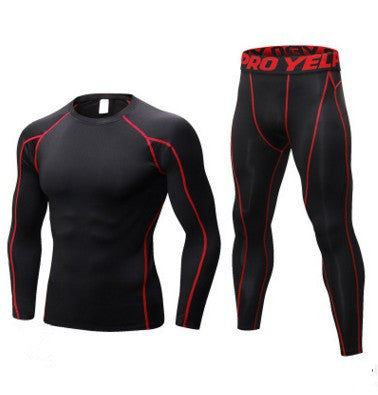 Men's Fitness Running Compression Training Suit Tights Long-sleeved Shirt Pants Leggings Sports Suit Fitness Sportswear