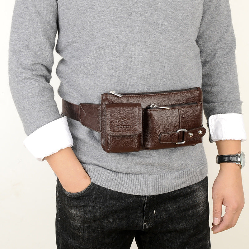 Men's Waist Bag Sports Leather Bag Chest Bag Casual Shoulder Bag Messenger Bag